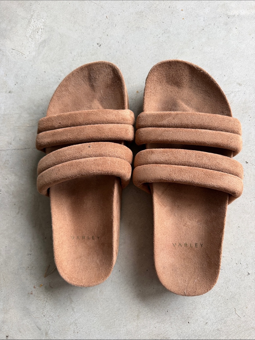 Varley Giles Quilted Slide Sandal, size 6 in Chestnut